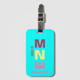 Bright Aqua Blue Boho med flera färgader Bagagebricka