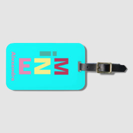 Bright Aqua Blue Boho med flera färgader Bagagebricka