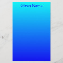 Bright Aqua Blue Personlig Ombre Brevpapper