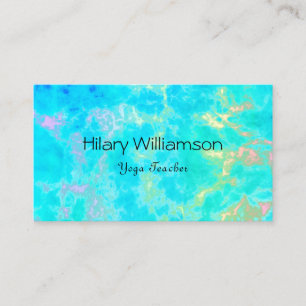 Bright Aqua Rainbow Yoga Teacher Visitkort