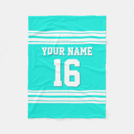 Bright Aqua White Sports Jersey Fleecefilt