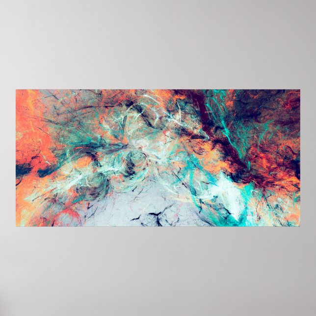 Bright artistic splashes. Abstract painting trendy Poster (Framsidan)