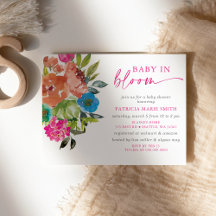 Bright Baby i Bloom Rosa Blommigt Girl Baby Shower