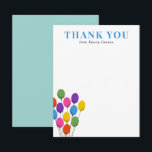 Bright Balloths Birthday Tackkort Tack Kort<br><div class="desc">Det här platta tackkortet-kortet har stort utrymme att skriva ett enkelt tack till födelsedagspresent efter firande och har ett färgstarkt kluster av party-ballonger i det nedre hörnet.</div>