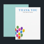 Bright Balloths Birthday Tackkort Tack Kort<br><div class="desc">Det här platta tackkortet-kortet har stort utrymme att skriva ett enkelt tack till födelsedagspresent efter firande och har ett färgstarkt kluster av party-ballonger i det nedre hörnet.</div>