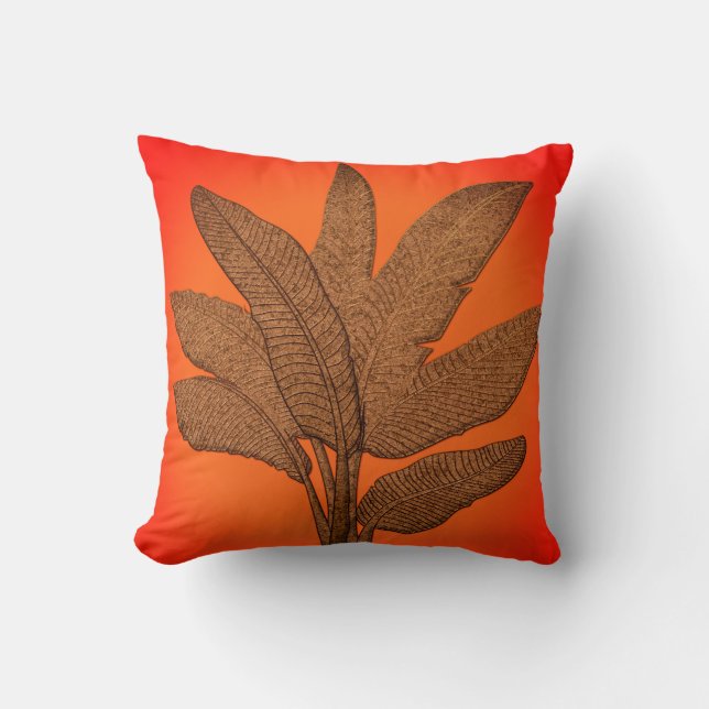 Bright Banana Plant Copper look Kudde (Framsida)