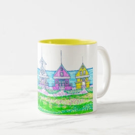 Bright Beach Cottage Gult Mugg