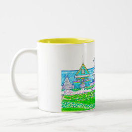Bright Beach Cottage Gult Mugg