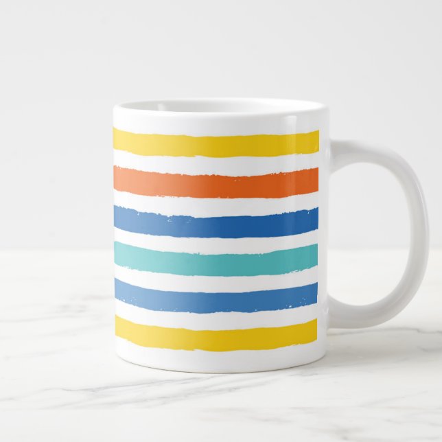 Bright Beachy Stripe Mönster Jumbo Mugg (Höger)
