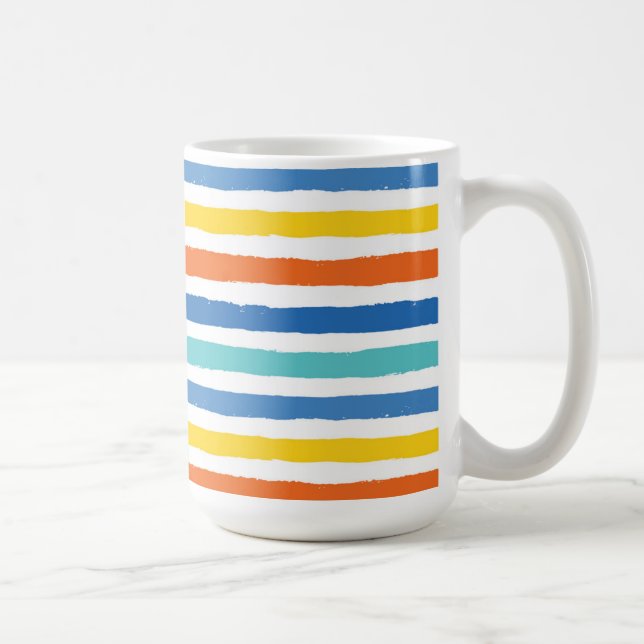 Bright Beachy Stripe Mönster Kaffemugg (Höger)