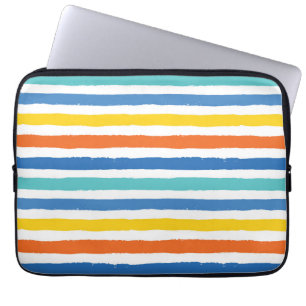 Bright Beachy Stripe Mönster Laptop Fodral