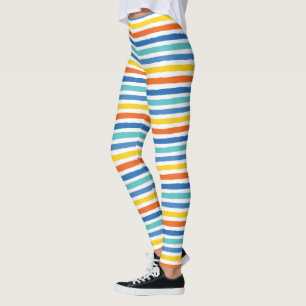 Bright Beachy Stripe Mönster Leggings