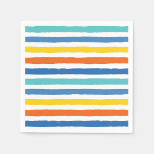 Bright Beachy Stripe Mönster Pappersservett