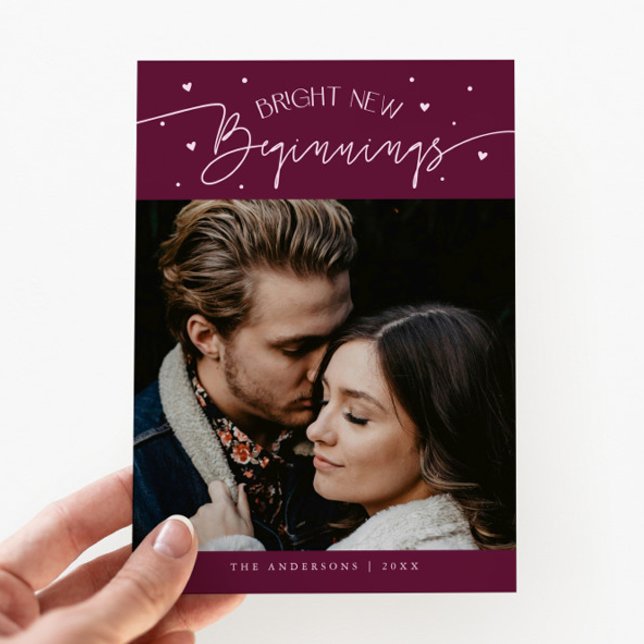 Bright Beginnings New Year Cranberry Photo  Julkort (Skapare uppladdad)