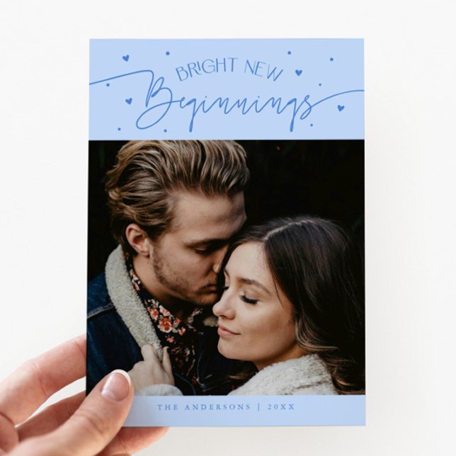 Bright Beginnings New Year Icy Blue Photo  Julkort (Skapare uppladdad)