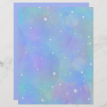 Bright Blå himmel med stjärnor och moln