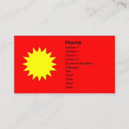 Bright Blasing Gult Sol på Red Background Solar Visitkort