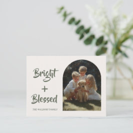 Bright & Blessed Photo Family | Holiday Card Vykort