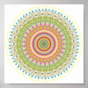 Bright Blessings Mandala Poster