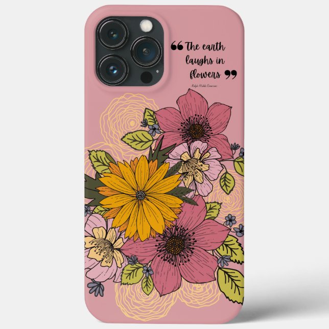 Bright Blommigt Bouquet på Rosa iphone case (Baksida)