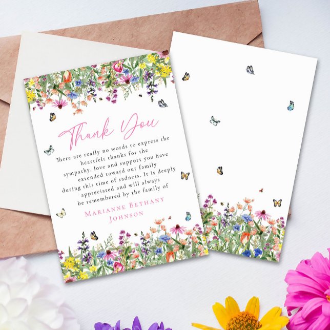 Bright Blommigt Memorial Firande of Life Tack Kort (Skapare uppladdad)