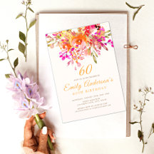 Bright Blommigt Romantic 60:e Födelsedagsfesten