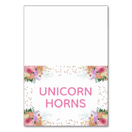 Bright Blommigt Unicorn Food Label Bordsnummer