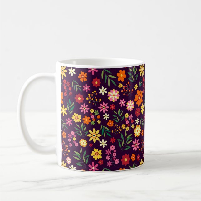 Bright-Blommönster Kaffemugg (Vänster)
