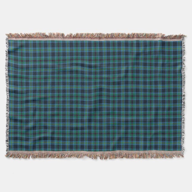 Bright Blue and Grönt Klan Miller Scottish Tartan Filt (Framsidan)