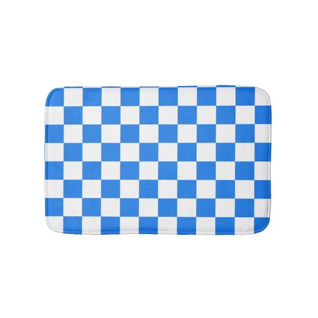 Bright Blue and White Checkers Badrumsmatta (Framsidan)