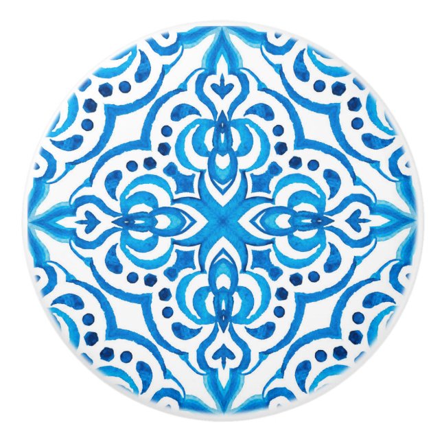 Bright Blue and White Moroccan Knopp (Framsidan)