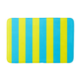 Bright Blue and Yellow Stripes  Badrumsmatta