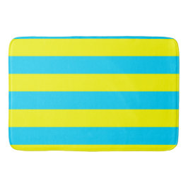 Bright Blue and Yellow Stripes  Badrumsmatta