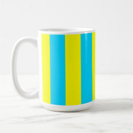 Bright Blue and Yellow Stripes  Kaffemugg