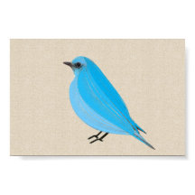Bright Blue Bird Tanager på Linen Canvas