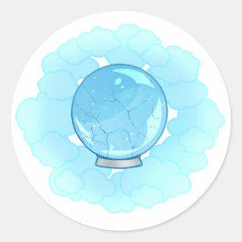 Bright Blue Cracking Crystal Boll Runt Klistermärke