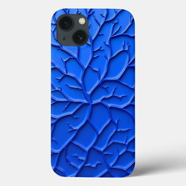 Bright Blue Embossed Texture iPhone Case (Baksida)