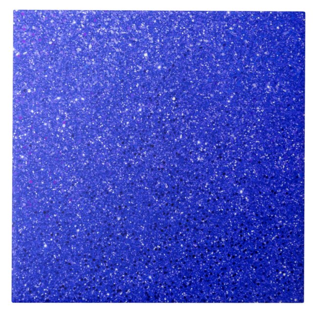 Bright Blue Glitter Kakelplatta (Framsidan)