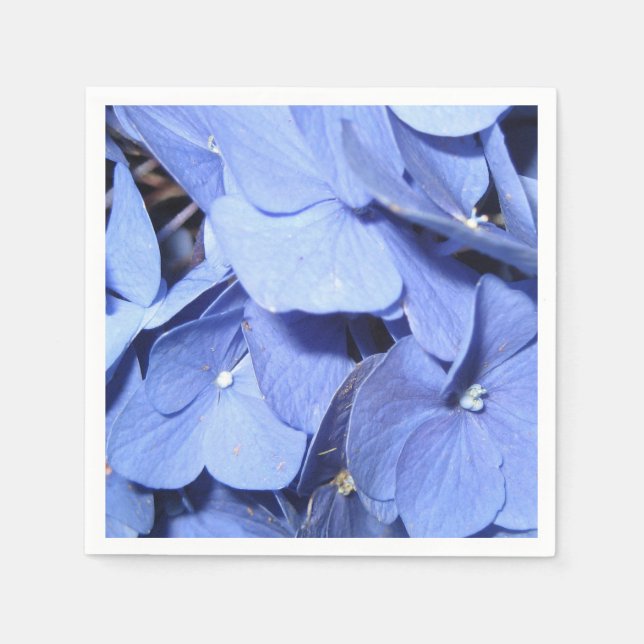 Bright Blue Hydrangea Standard Cocktail Napkins Pappersservett (Framsidan)