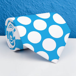 Bright Blue Jumbo Polka Dots Custom Necktie Slips