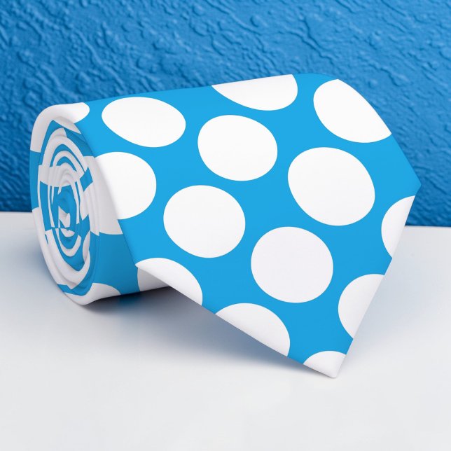 Bright Blue Jumbo Polka Dots Custom Necktie Slips (Skapare uppladdad)