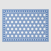 Bright Blue Modern Bone Inlay Decoupage Paper