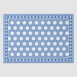 Bright Blue Modern Bone Inlay Decoupage Paper