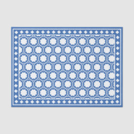 Bright Blue Modern Bone Inlay Decoupage Paper