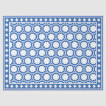 Bright Blue Modern Bone Inlay Decoupage Paper