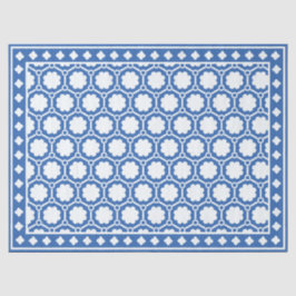 Bright Blue Modern Bone Inlay Decoupage Paper