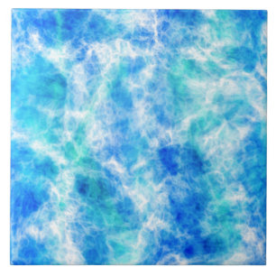 Bright Blue Ocean Surfa Mönster Kakelplatta
