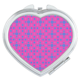 Bright Blue Quirky Polka dots på Magenta Fickspegel