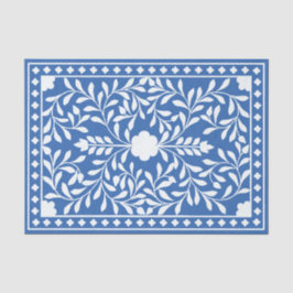 Bright Blue Traditional Bone Inlay Decoupage Paper