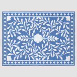Bright Blue Traditional Bone Inlay Decoupage Paper